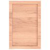 vidaXL bordplade til badev&aelig;relse 40x60x(2-6) cm massivt tr&aelig; lysebrun