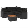 vidaXL sofas&aelig;t til haven 6 dele med hynder polyrattan sort
