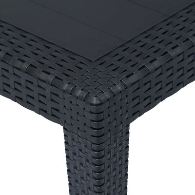 vidaXL udendørs spisebordssæt 7 dele plastik rattanlook antracitgrå