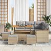 vidaXL Havesofa S&aelig;t 9 pcs Beige polyrattan