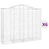 vidaXL buede gabionkurve 6 stk. 200x50x160/180 cm galvaniseret jern