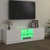 vidaXL tv-skab med LED-lys 120x30x36 cm hvid h&oslash;jglans