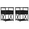 vidaXL sengeborde 2 stk. 40x42x55 cm konstrueret tr&aelig; sort