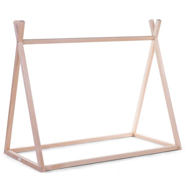 CHILDHOME tipiformet sengestel 70x140 cm tr&aelig; naturfarvet