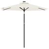 vidaXL parasol med LED-lys og st&aring;lstang 225x225x212 cm hvid