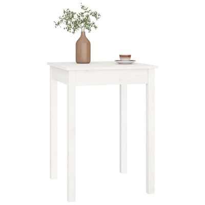 vidaXL spisebord 55x55x75 cm massivt fyrretræ hvid