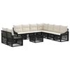vidaXL Havesofa S&aelig;t 10 stk. Sort polyrattan