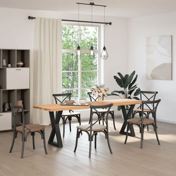 vidaXL spisebordsben 2 stk. sort 50x(72-73,3) cm st&aring;l