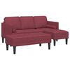 vidaXL Sofa S&aelig;t med pude 2 pcs Vinr&oslash;d Polyester