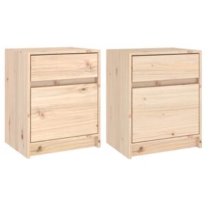 vidaXL sengeborde 2 stk. 40x31x50 cm massivt fyrretr&aelig;