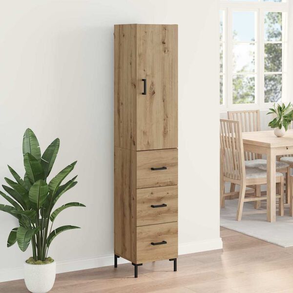 vidaXL Highboard Artisan Egetr&aelig; 69,5 x 34 x 180 cm Konstrueret tr&aelig;