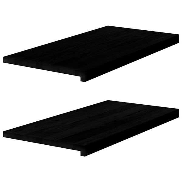 vidaXL vindueskarme 2 stk m&oslash;rkebrun 80x40x2 cm massivt egetr&aelig;