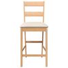 vidaXL barstole med hynder 2 stk. massivt gummitræ naturfarvet