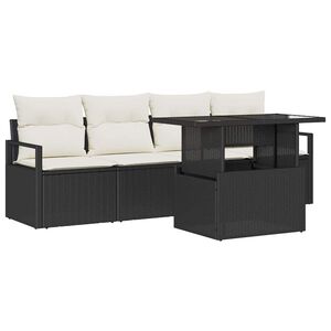 vidaXL Havesofa S&aelig;t 5 stk. 4-Antal s&aelig;der Sort og Cream polyrattan