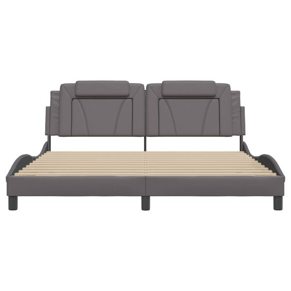 vidaXL sengeramme uden madras Viana 180x200 cm kunstlæder grå