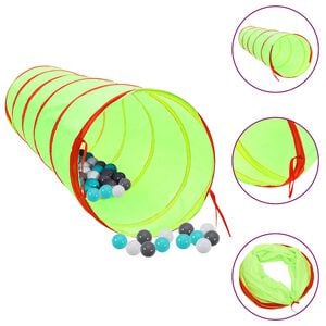 vidaXL legetunnel til b&oslash;rn 175 cm 250 bolde polyester gr&oslash;n