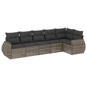 vidaXL sofas&aelig;t til haven 6 dele med hynder polyrattan gr&aring;