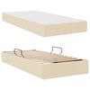 vidaXL Seng med opbevaring og madras Creme 100 x 200 cm Polyester