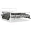 vidaXL sengeramme med sengegavl og fodg&aelig;rde 183x213 cm metal hvid