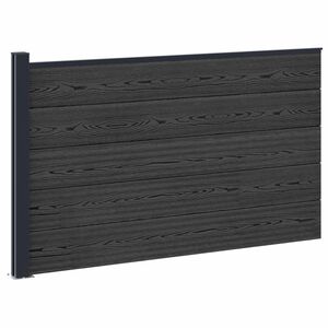 vidaXL Hegnss&aelig;t 175 x 105 cm WPC og Aluminium Sort