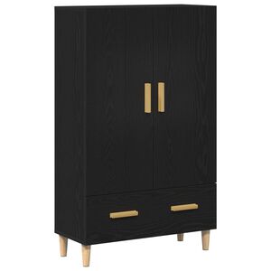 vidaXL Highboard med skuffe Sort eg 70 x 31 x 115 cm Konstrueret tr&aelig;