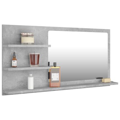 vidaXL badeværelsesspejl 90x10,5x45 cm spånplade betongrå