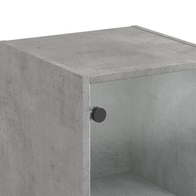 vidaXL skab med glaslåger 35x37x142 cm betongrå