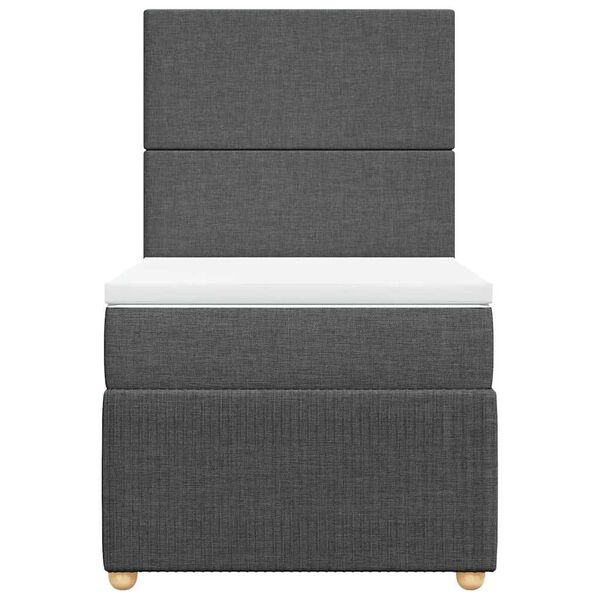 vidaXL kontinentalseng med madras 90x190 cm stof m&oslash;rkegr&aring;