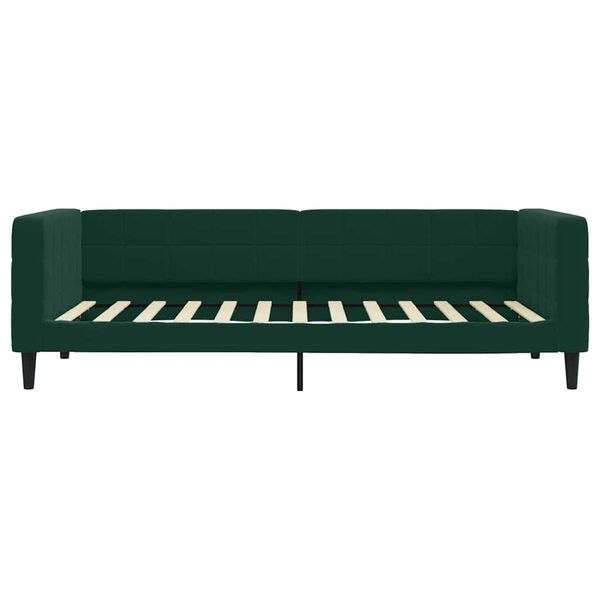 vidaXL daybed med madras 90x200 cm velour m&oslash;rkegr&oslash;n