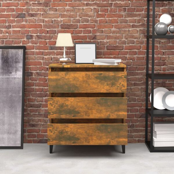 vidaXL skænk 60x35x69 cm konstrueret træ røget egetræsfarve