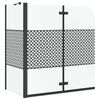 vidaXL Badafsk&aelig;rmning Sort 120 x 67 x 129 cm H&aelig;rdet Glas og Aluminium