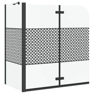 vidaXL Badafsk&aelig;rmning Sort 120 x 67 x 129 cm H&aelig;rdet Glas og Aluminium