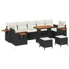 vidaXL Havesofa S&aelig;t 10 stk. Sort polyrattan