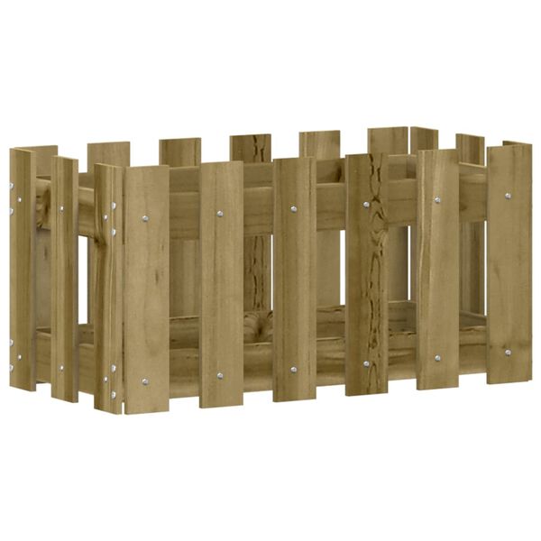 vidaXL plantekasse med stakitdesign 60x30x30 cm impr&aelig;gneret fyrretr&aelig;