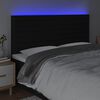vidaXL sengegavl med LED-lys 160x5x118/128 cm stof sort