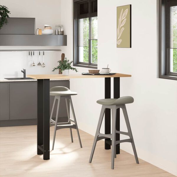 vidaXL barbordsben sort 2 stk. 50x(110-111) cm st&aring;l