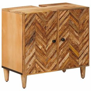 vidaXL Vaskeskab med opbevaring Brun 62 x 33 x 58 cm Massivt mangotr&aelig;