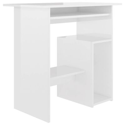 vidaXL skrivebord 80 x 45 x 74 cm spånplade hvid højglans