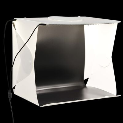 vidaXL foldbar lyskasse til fotostudie 40 x 34 x 37 cm plastik hvid