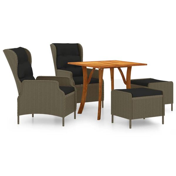 vidaXL spisebordss&aelig;t til haven 5 dele brun