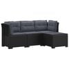 vidaXL 4-personers Have Sofa med Hynder Rattan Look PP Antracit