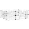 vidaXL 44-panels k&aelig;ledyrsindhegning med l&aring;ge 35x35 cm st&aring;l sort