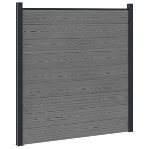 vidaXL Hegnss&aelig;t 180 x 186 cm WPC og Aluminium Gr&aring;