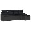 vidaXL Sofa S&aelig;t 5 stk. Sort polyrattan