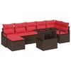 vidaXL Havesofa S&aelig;t 8 stk. Brun Poly rattan