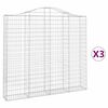 vidaXL buede gabionkurve 3 stk. 200x30x180/200 cm galvaniseret jern