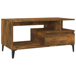 vidaXL sofabord 90x49x45 cm konstrueret tr&aelig; r&oslash;get egetr&aelig;sfarve