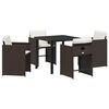 vidaXL Have Spisebordss&aelig;t 5 stk. Brun polyrattan