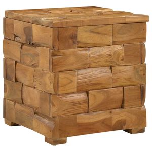 vidaXL Opbevaringsskammel Brun 40 x 40 x 45 cm Massiv Teaktr&aelig;