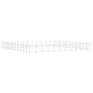 vidaXL 44-panels k&aelig;ledyrsindhegning med l&aring;ge 385x385x35 cm st&aring;l sort
